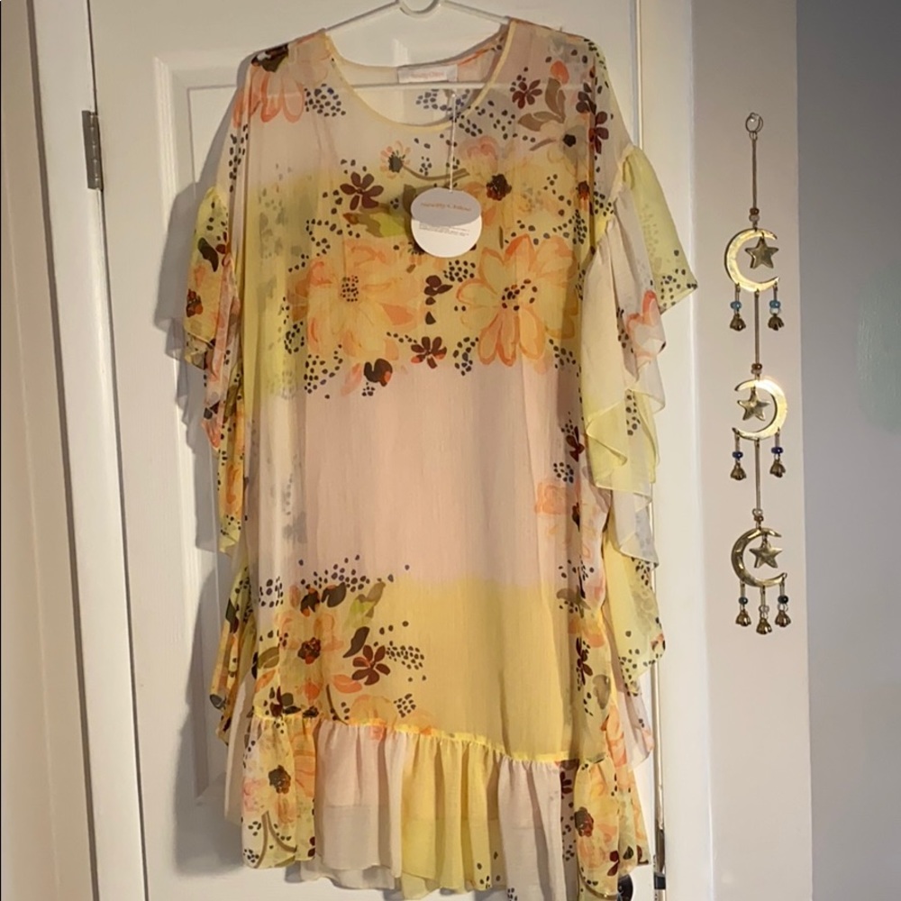 SeeByChloe Overlay Flutter Sleeve Dress